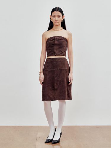 Goat Suede Midiskirt (Chocolate Brown) - ANDROS - Modalova