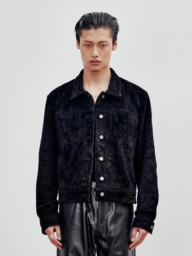 Cow Suede Trucker Jacket (Black) - ANDROS - Modalova