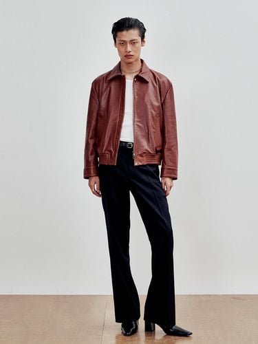 Vegetable Leather Blouson (Brown) - ANDROS - Modalova