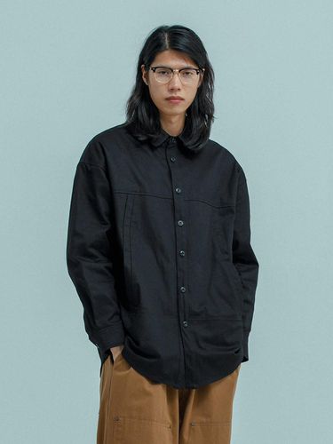 FRONT LINE DIAGONAL POCKET SHIRTS JACKET Black - RUGGED HOUSE - Modalova