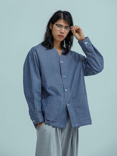 Deep blue STRIPE DENIM CARDIGAN - RUGGED HOUSE - Modalova