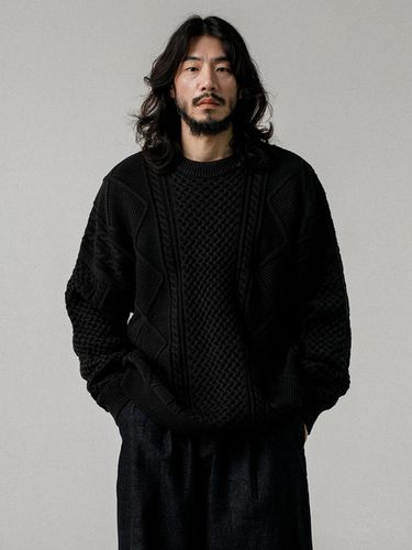 Around Cable Collar Knitwear Black - RUGGED HOUSE - Modalova