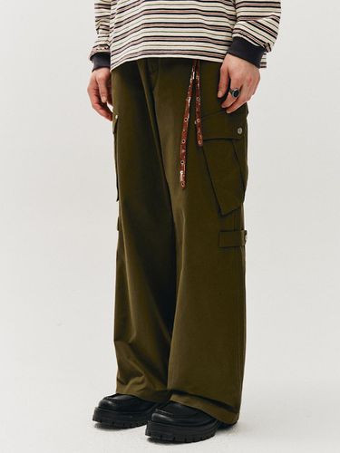 Cotton Wide Cargo Pants_Khaki - ECORR - Modalova