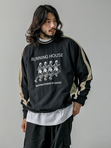 Running House Color Long Sleeve Shirt Black - RUGGED HOUSE - Modalova