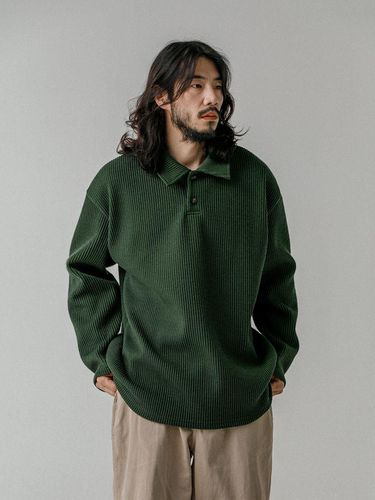 Contemporary Oversized Collared Knitwear Green - RUGGED HOUSE - Modalova