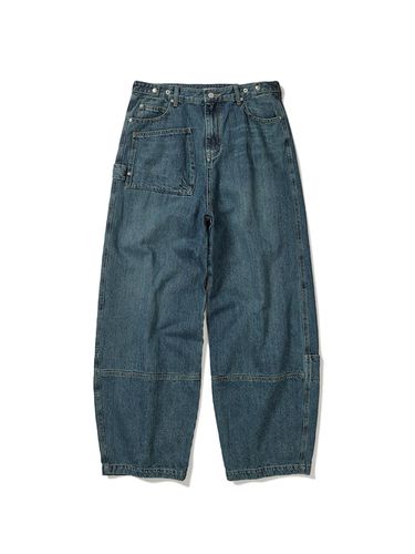 Sack denim pants / Moss blue - karactor - Modalova