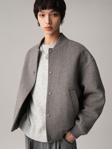 Aube Wool Handmade Blouson GREY - AVANDRESS - Modalova