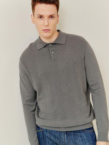 Checkboard Texture Shirt Cashmere Knit Pullover - murray allan - Modalova