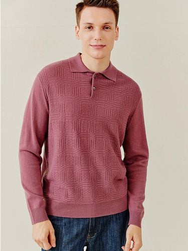 Checkboard Texture Shirt Cashmere Knit Pullover - murray allan - Modalova