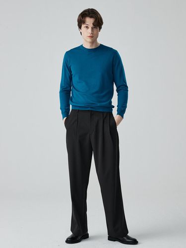 Wool 100%] A Logo round pullover TURQUOISE BLUE - murray allan - Modalova