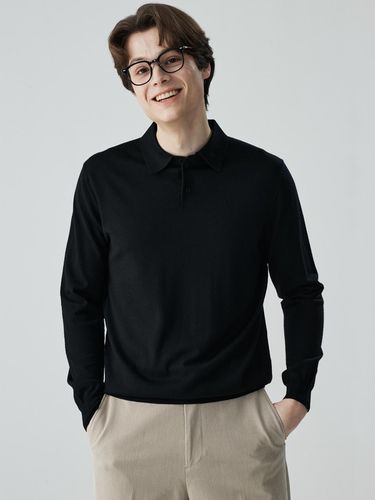 Wool 100%] Basic shirt collar pullover BLACK - murray allan - Modalova