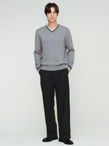 V neck Color Block Pullover_Melange Grey - murray allan - Modalova