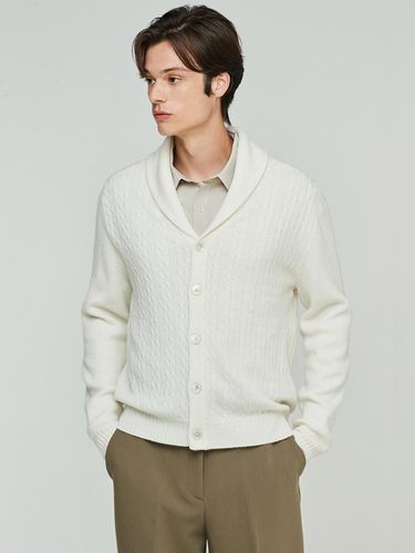 Cable Shawl Cardigan_Ivory - murray allan - Modalova