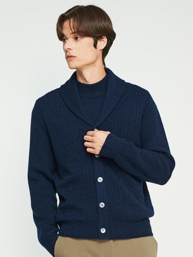 Cable Shawl Cardigan_Navy - murray allan - Modalova