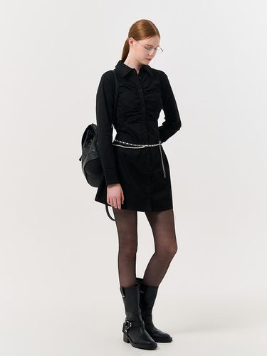 Shirring Shirt dress [BLACK] / WBD4L15510 - GENERAL IDEA - Modalova