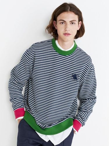 Stripe & Lip Color Mix Over-Fit Sweatshirt - CUSTOM US - Modalova