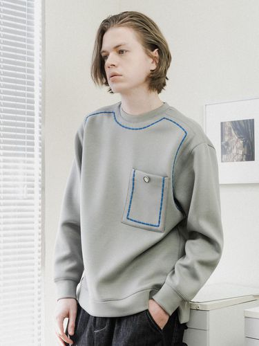 Volume Stitch Line Oversized Fit Sweatshirt CXS24S - CUSTOM US - Modalova