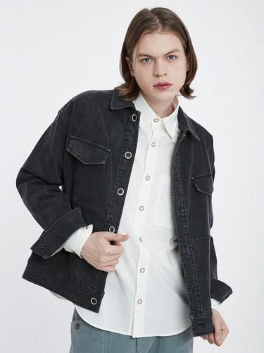 White fleece denim jacket BLA - CUSTOM US - Modalova