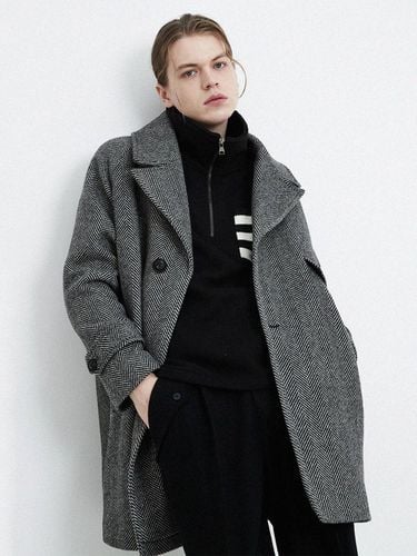 Semi-double Cocoon Silhouette Men's Coat - CUSTOM US - Modalova