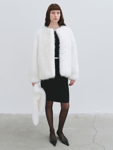 BLAIR FAUX FUR JACKET WHTIE - HAVELESS - Modalova