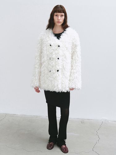 VIETTA FAUX FUR COAT WHITE - HAVELESS - Modalova