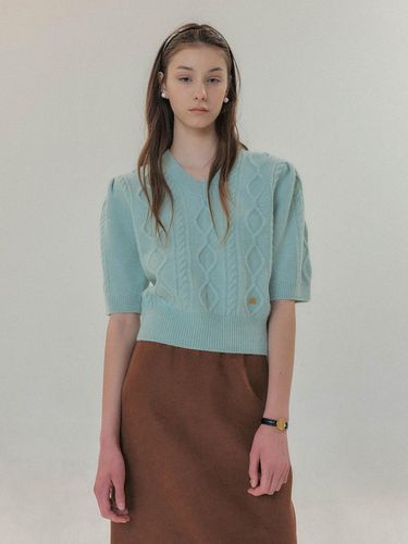 Exclusive] Petit Cable Knitwear _Blue Green - LEMEME - Modalova