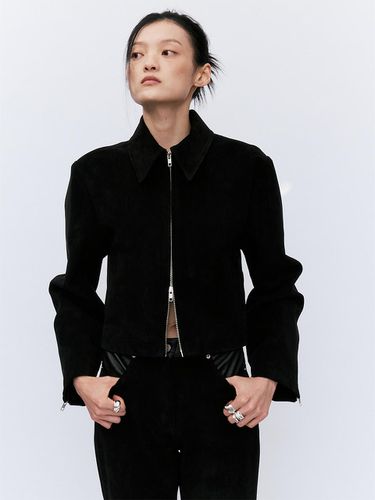 SUEDE SETUP JACKET BLACK - YUJI - Modalova