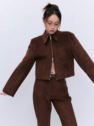 SUEDE SETUP JACKET BROWN - YUJI - Modalova