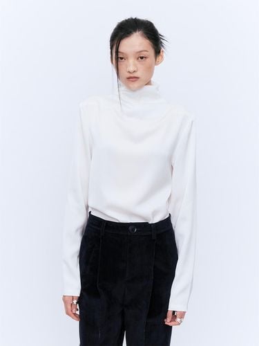 HIGH NECK JERSEY BLOUSE WHITE - YUJI - Modalova