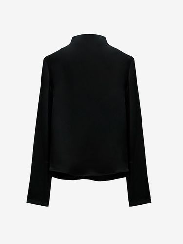 HIGH NECK JERSEY BLOUSE BLACK - YUJI - Modalova