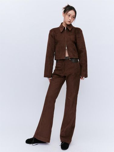 SUEDE SETUP PANTS BROWN - YUJI - Modalova