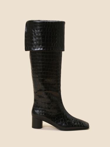 Croco knee high boots ()_DG3BW24502BLK - SUECOMMA BONNIE - Modalova