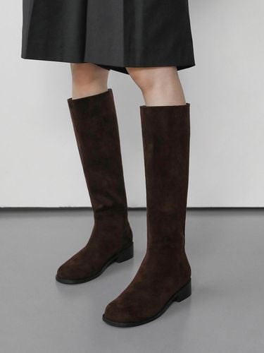 Jade Round Suede Long Boots (3.5cm) - SAPPUN - Modalova