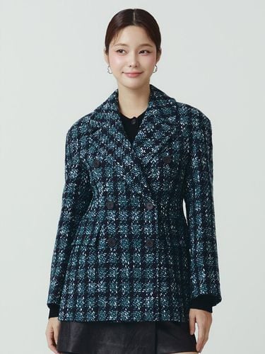 Double button Multi-Check Tweed Wool Jacket - itMICHAA - Modalova