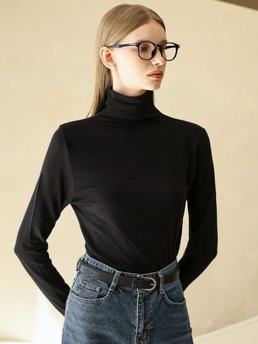 Tencel Cotton Spandex Turtleneck T-shirt_10color - JUARR - Modalova