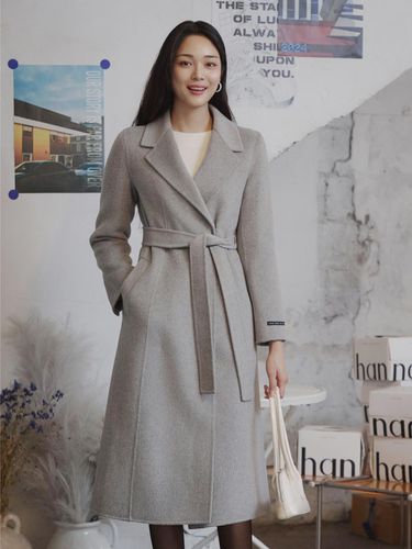 Belted Cashmere Blend Handmade Coat - itMICHAA - Modalova