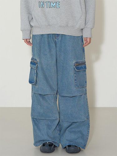 Wide Pocket Cargo Pants Blue - ILLIGO - Modalova