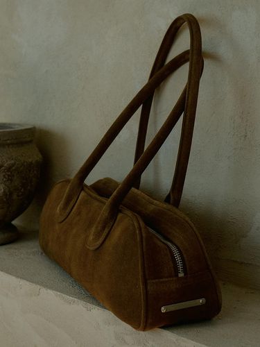 Suede bowling bag Brown - Prends soin de toi - Modalova