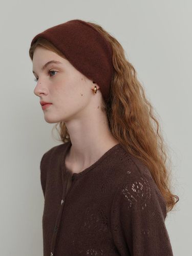 Two - way Knitted Hair Band - Brown - poev - Modalova