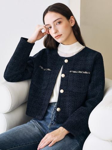 Wool Tweed Gold Button Round Short Jacket_2color - JUARR - Modalova