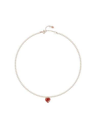 SILVER Red Carnelian Pearl Necklace Lavien Rose - ROSEMONT - Modalova