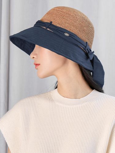 Cotton Raffia Cloche hat (5 colors) - WHITE SANDS - Modalova