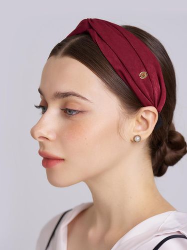 Velvet Satin Hairband Moira (7 colors) - WHITE SANDS - Modalova