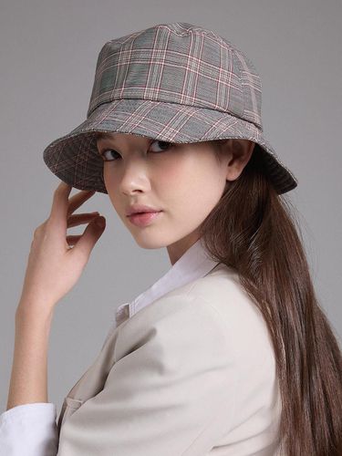 Purple Label Fresco Di Lana Check Bucket Hat - WHITE SANDS - Modalova