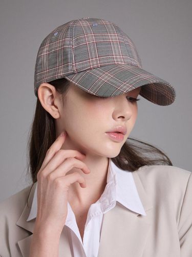 Purple Label Fresco Di Lana Check Ball Cap Allsley - WHITE SANDS - Modalova