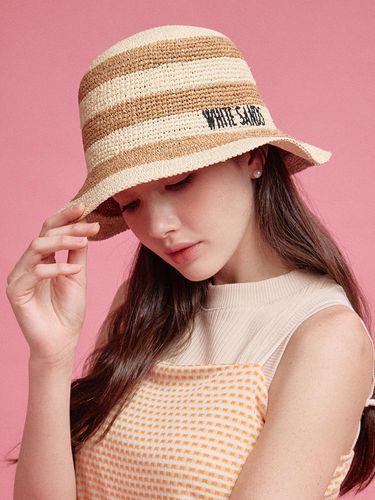 Raffia Bucket Hat Dublin (4 colors) - WHITE SANDS - Modalova