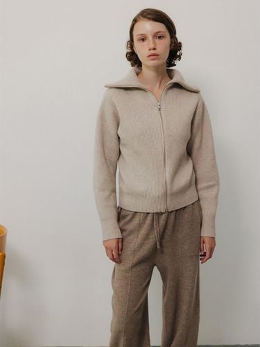 Warmer] Wool Collar Zip-up Cardigan (WE4X5AC38A) - kotelo - Modalova