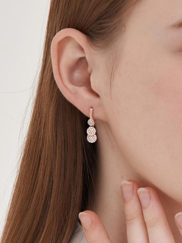 K GF Round Stone Drop One-Touch Earring - CRANNE - Modalova