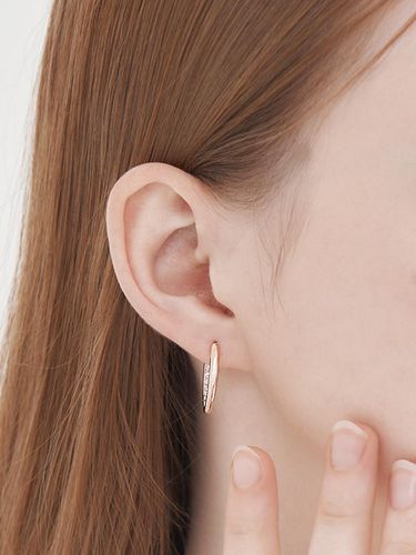 K GF Basic Line Cubic One-Touch Ring Earring - CRANNE - Modalova