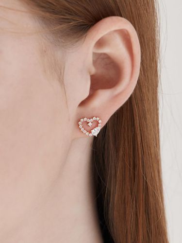 K GF Water Drop Piece Heart Earrings C24EGF199 - CRANNE - Modalova